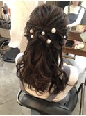 20代30代40代お呼ばれ大人かわいい編み込みハーフアップアレンジ