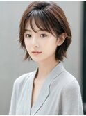 くびレイヤーグレージュエモージュ大人ショート小顔似合わせ