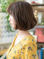 カバーヘア ブリス 大宮西口(COVER HAIR bliss) ★マロンベージュアッシュ斜めバングくせ毛風ボブ20代30代★1