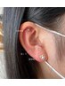 カット・耳つぼジュエリー体験両耳3個づつ・選べるヘアケア