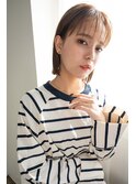 #くびれヘアアプリコットオレンジハイライトカラー