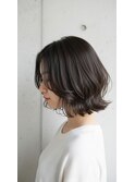 20代30代40代大人丸みショートボブ×前髪あり