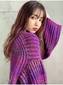 Rumor×暗髪ハイライトグラデーションカラー・ルビーグレージュ
