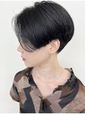 【morio原宿】黒髪ショートハンサムショート刈り上げ
