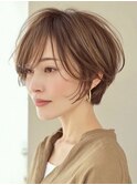 大人ショート　白髪ぼかし　ハイライト　40代50代60代