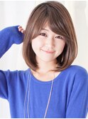30代からのトップふんわりナチュラルつや内巻き大人前下がりボブ