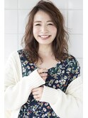 大人可愛いルーズカール×透明感カラーダークブラウン20代30代