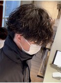 波巻きパーマメンズパーマメンズヘアツーブロックツイストパーマ