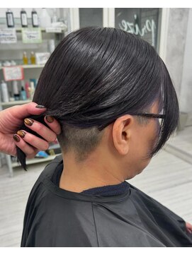 プライズ 表参道原宿店(prize) ツーブロックボブラベンダーイヤリングカラー