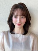後れ毛が可愛い顔周りレイヤー/ナチュラルアッシュ/顔周り
