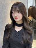 ミニウルフレイヤーカット顔周りカット前髪カット韓国ロング池袋