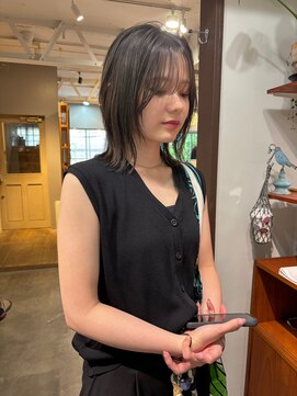 アルク(alku) 顔まわりレイヤーボブ暗め透明感カラー