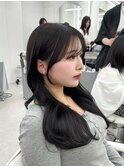 前髪顔まわり韓国ヘアレイヤーカットサイドバンク2wayバンク韓国