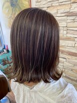 ジュリアンマーラ(Julien Mara) 外ハネボブ/ハイライト/透明感カラー/艶髪/キャラメルブラウン