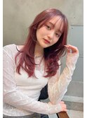 ACE横浜 ワインレッド×レイヤーカット