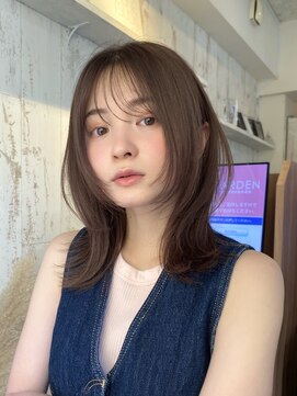 ガーデン 渋谷(GARDEN) ミディアム　フェイスレイヤー　顔周り似合わせ　ベージュ