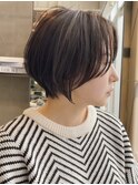 ショートカット切りっぱなしボブレイヤーカット ボブ髪質改善