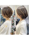 40代50代60代 ショート白髪ぼかし絶壁解消似合わせs