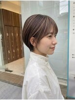 アッシュ 川崎店(Ash)&nbsp;ショートボブ　ハイライト　グレージュ