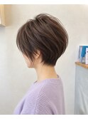 丸みショート 耳まわり軽やかな大人ヘア/前髪カット