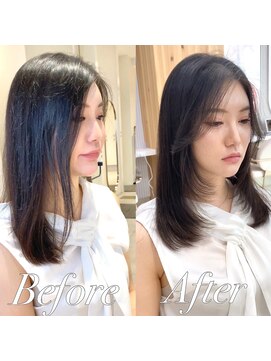 アフロートリノ(AFLOAT Leino) 2wayバング 韓国前髪 シースルー ミディアム くびれ#