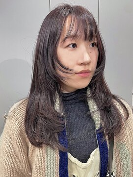 ウクラ バイ レシッド 池袋(uchla by rcid) 顔周りレイヤーカット/小顔姫カット前髪/シアーショコラベージュ