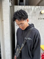 リール(rire)&nbsp;rireベリーショートダークアッシュニュアンスパーマ韓国マッシュ