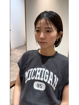 スーリール 高城店(Sourire) シースルーバング/ミニボブ/イヤリングカラー/sourire高城/ボブ