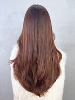 ウルフレイヤーロングピンクヘアーくすみベージュ_ba420943