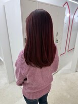 ジーナ 札幌(Zina)&nbsp;髪質改善＊カシスレッド＊艶髪ストレートワンカール【Zina札幌】