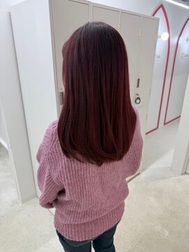 ジーナ 札幌(Zina) 髪質改善＊カシスレッド＊艶髪ストレートワンカール【Zina札幌】