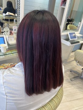 ビス ヘア アンド ビューティー 西新井店(Vis Hair＆Beauty) ハイライトチェリーレッドカラー
