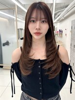 エジョン 三鷹店(Aejon) 顔まわりレイヤーカット姫カットレイヤーオリーブベージュ吉祥寺