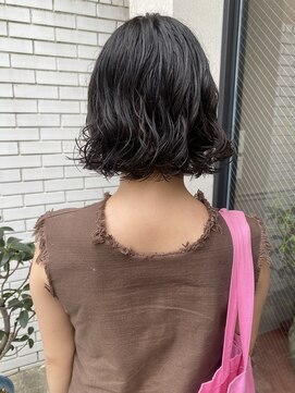 フェンヘアーアイス 中目黒(Fen.hair ici) 切りっぱなしボブパーマゆるふわプードルパーマ顔周りカット