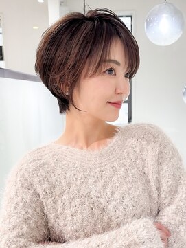 ロンドエニカ 大宮(Lond enika) 黒髪カタログ/ショート/オリーブグレー/小顔に見せるヘア☆147