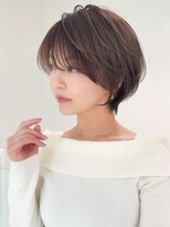 ロンドエニカ 大宮(Lond enika)&nbsp;黒髪カタログ/ショート/オリーブグレー/小顔に見せるヘア☆196