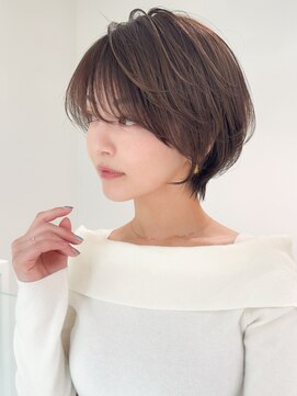 ロンドエニカ 大宮(Lond enika) 黒髪カタログ/ショート/オリーブグレー/小顔に見せるヘア☆196