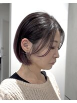 ヘアスペース リズム グリーン(Hair space Rizm green) 切りっぱなしボブ×ピンクデザインカラー