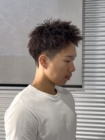 ガオプロデュースバイレボ(gao produced by revo) スパイキーショートツイストパーマ短髪刈り上げ茶髪カラー柏駅