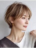 白髪ぼかし脱白髪染め大人ショート40代50代60代