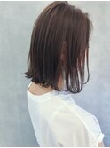 ハッシュカットフルバング似合わせカットレッドブラウン20代30代
