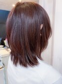 福山ヘアカラー人気caary外ハネ/ラベンダー/ピンクパープル
