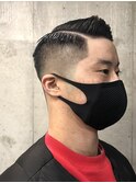 メンズ刈り上げ短髪七三分けハードパートスキンフェード