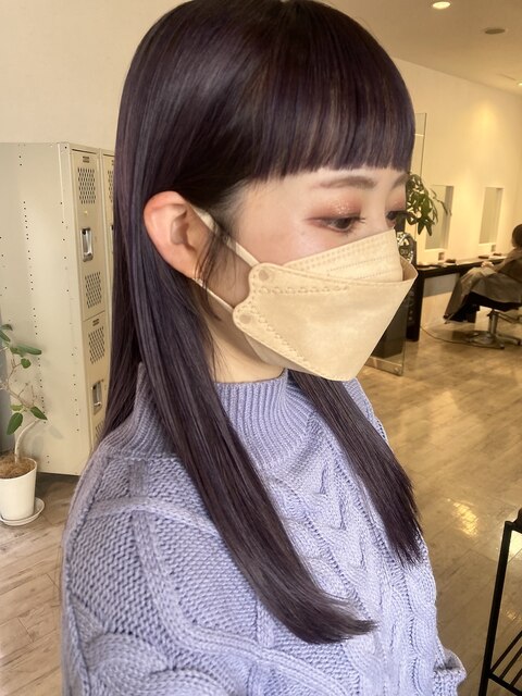 Hona hair ☆ ダークブルーバイオレット×オン眉ストレート