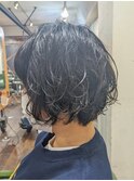 マッシュショート ショートカット デジタルパーマ カラー