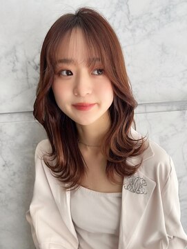 ロンド ストラーダ 心斎橋(Lond strada) 韓国前髪顔周りロング×デザインカラー[心斎橋/髪質改善]