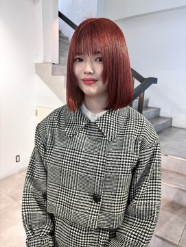 ゼスト パーク(ZEST PARK) ボルドーカラー ボブ ブリーチ 顔周り 吉祥寺 学割U24《宮坂》