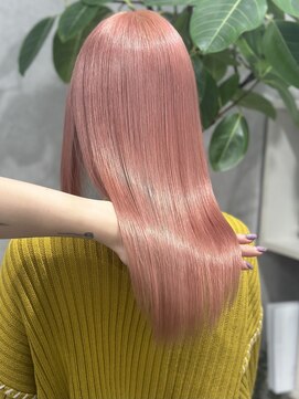 ロウル 渋谷(LOWRL) サーモンピンクカラー/ケアブリーチ/水素トリートメント