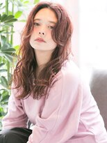ニコデュエ 本厚木(nico. due) センターパート/ミルクティーピンク/レイヤーロング/本厚木