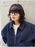 ニュアンスパーマ/切りっぱなしボブ/ミディアム
